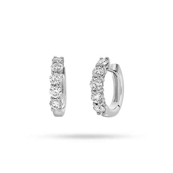 Round Diamond Huggie Earrings
