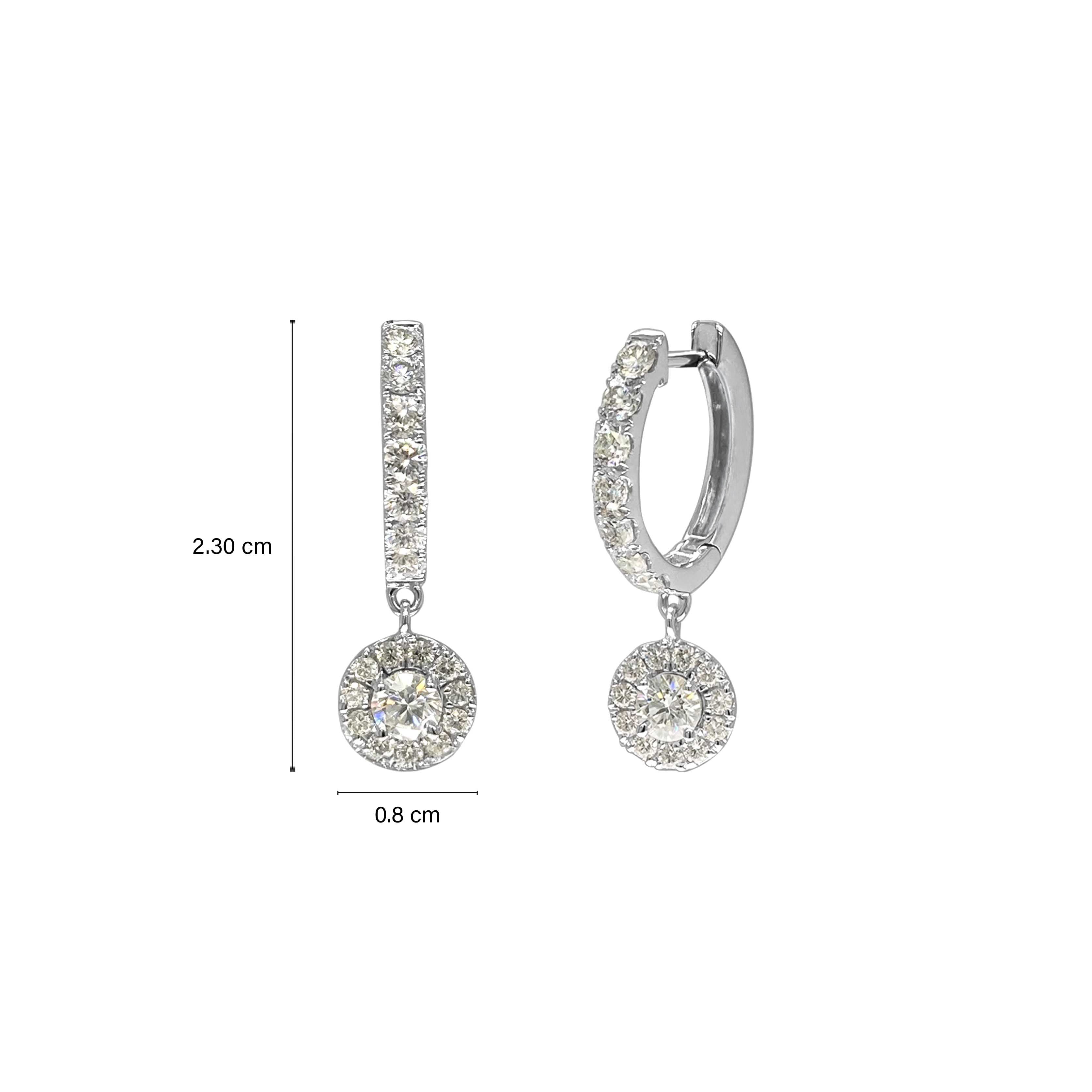 Round Diamond Huggie Earrings