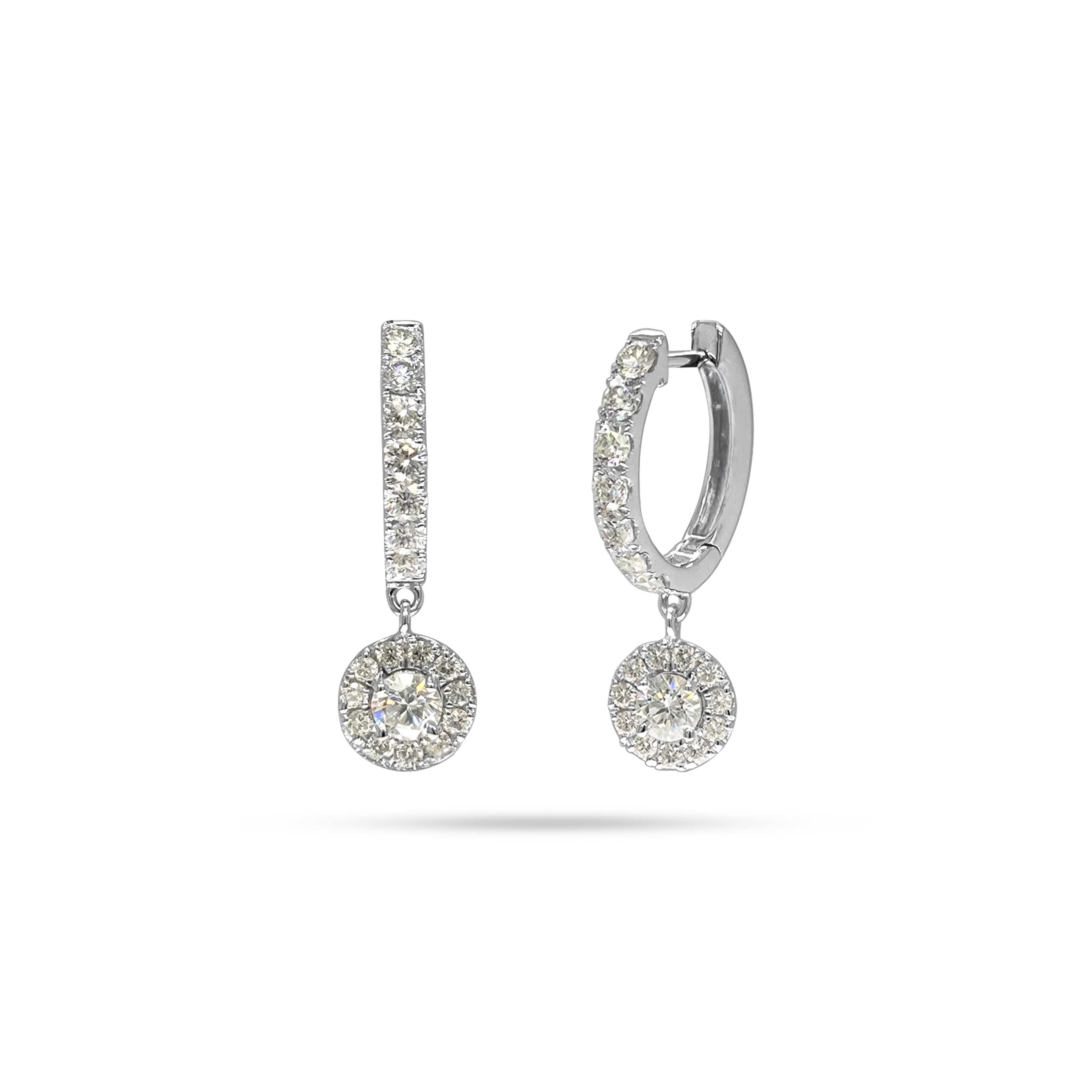 Round Diamond Huggie Earrings