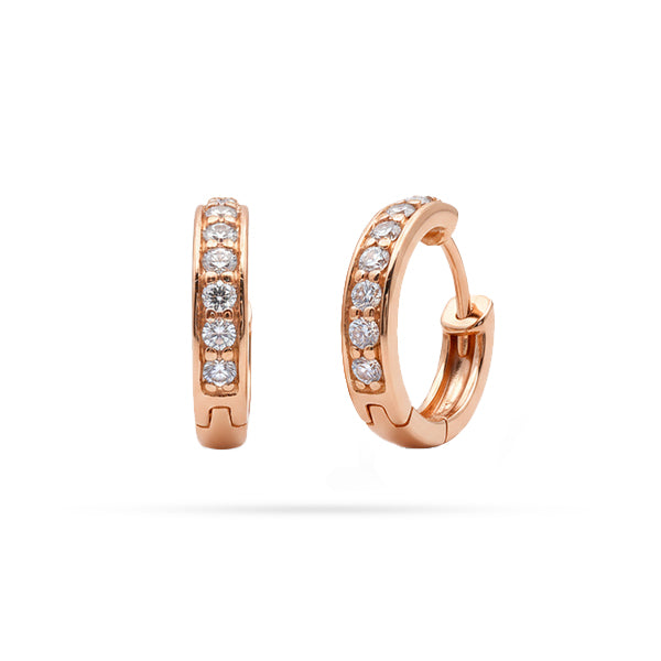 Classic Round Diamond Hoop Earrings