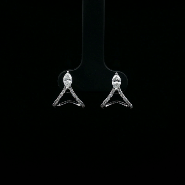 Princess Round and Marquise Diamond Earrings