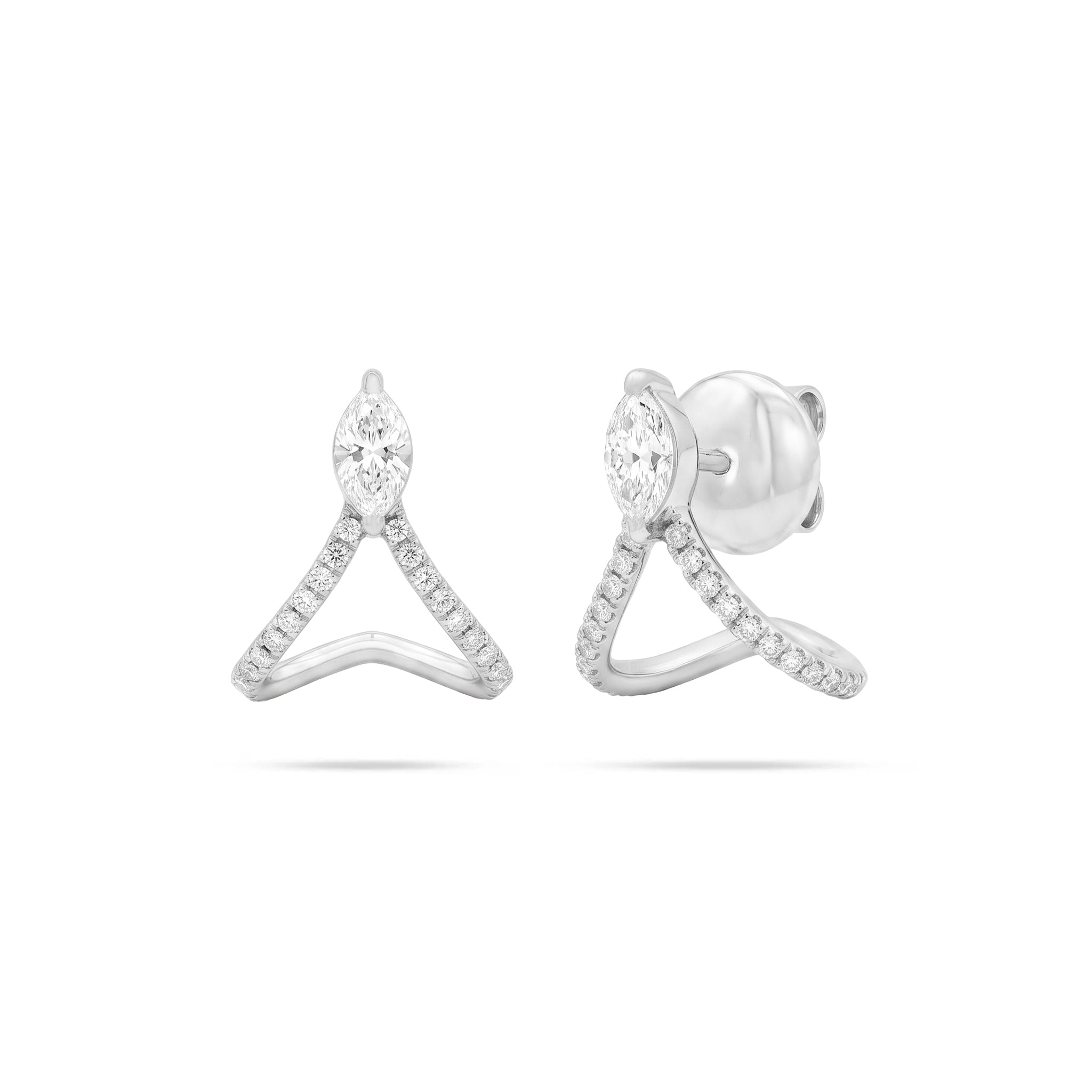 Princess Round and Marquise Diamond Earrings