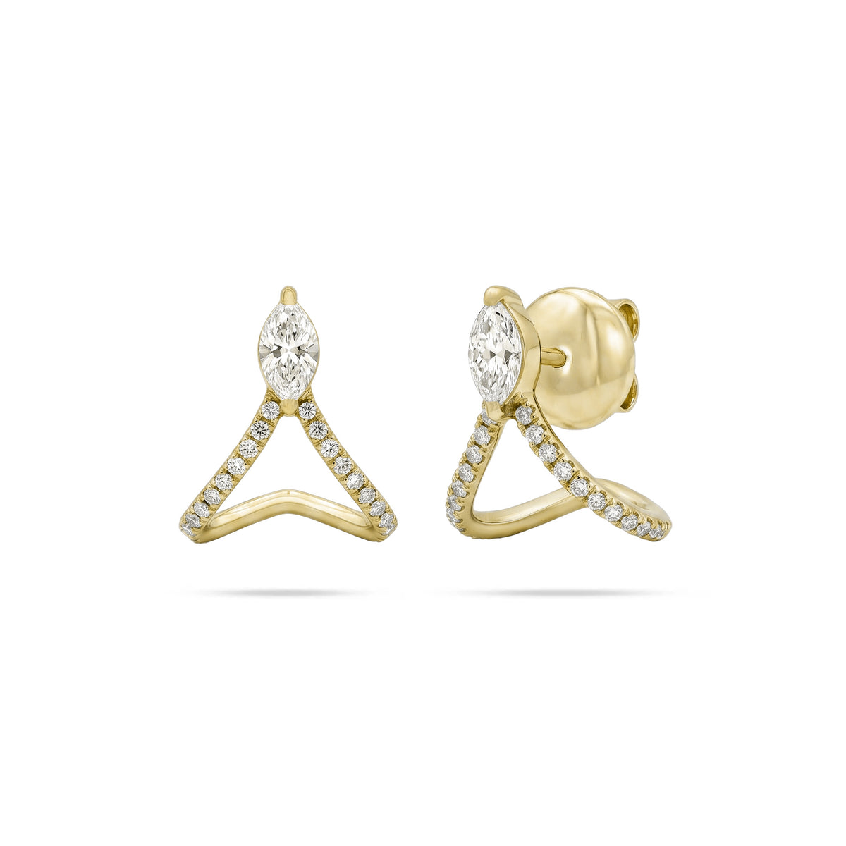 Princess Round and Marquise Diamond Earrings