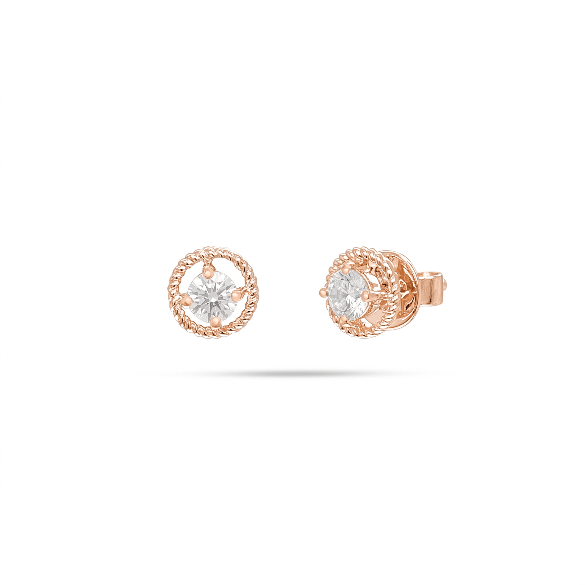 Rope Round Diamond Earrings
