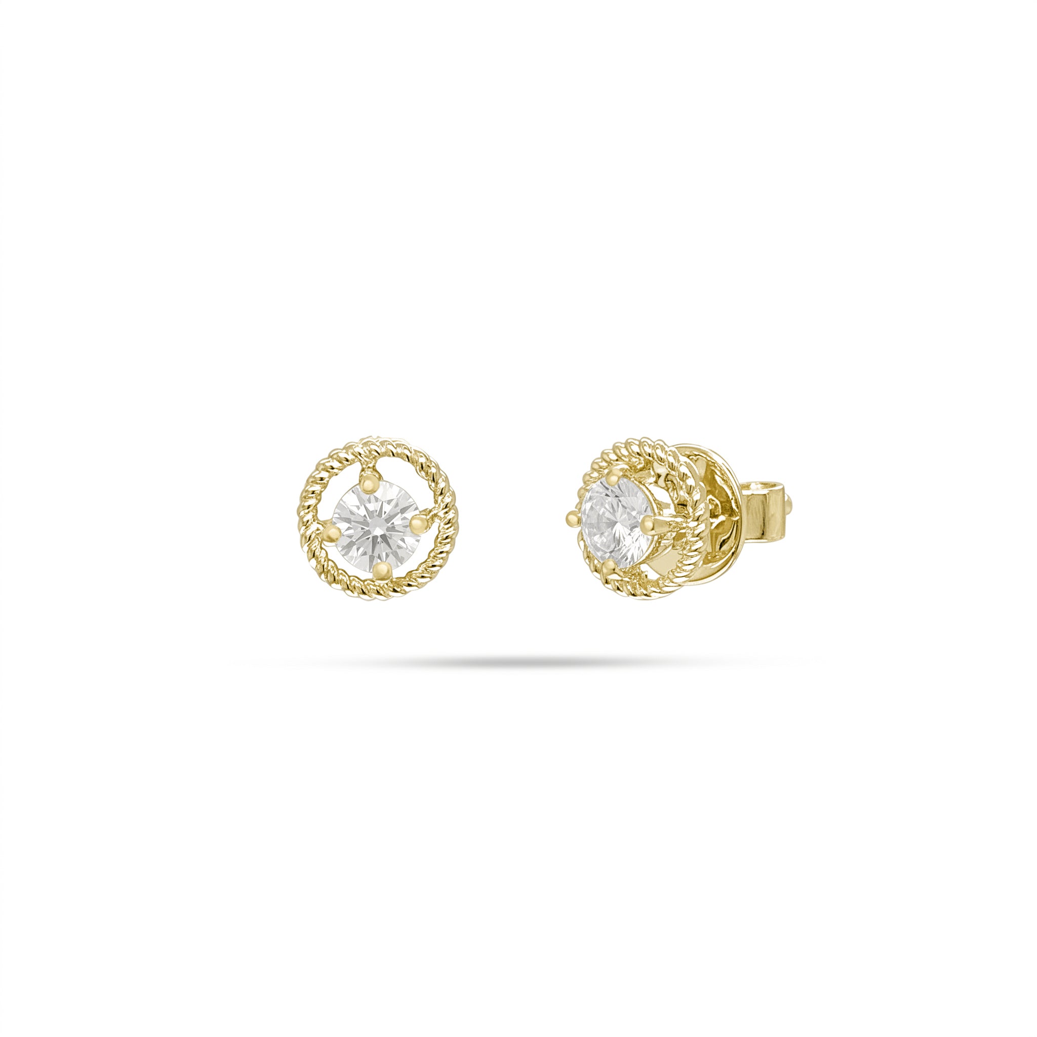 Rope Round Diamond Earrings