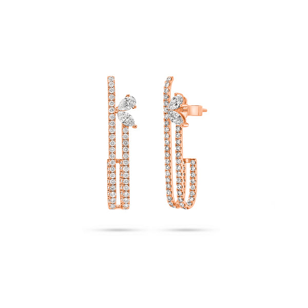 Rectangular Marquise Pear Diamond Earrings