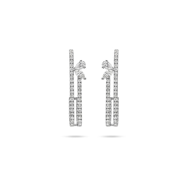 Rectangular Marquise Pear Diamond Earrings