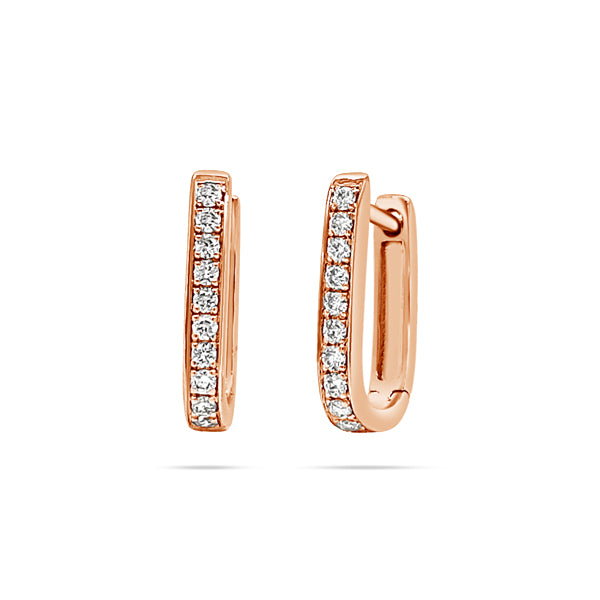 Rectangular Huggie Diamond Earrings