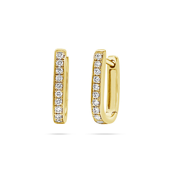 Rectangular Huggie Diamond Earrings