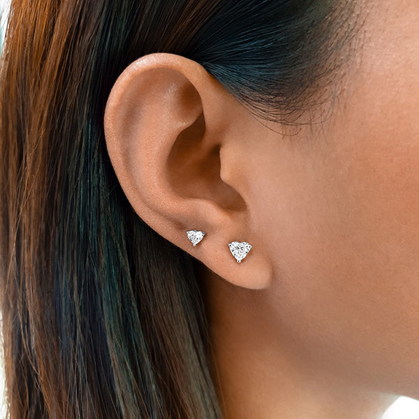 Heart Natural Diamond Stud Earrings
