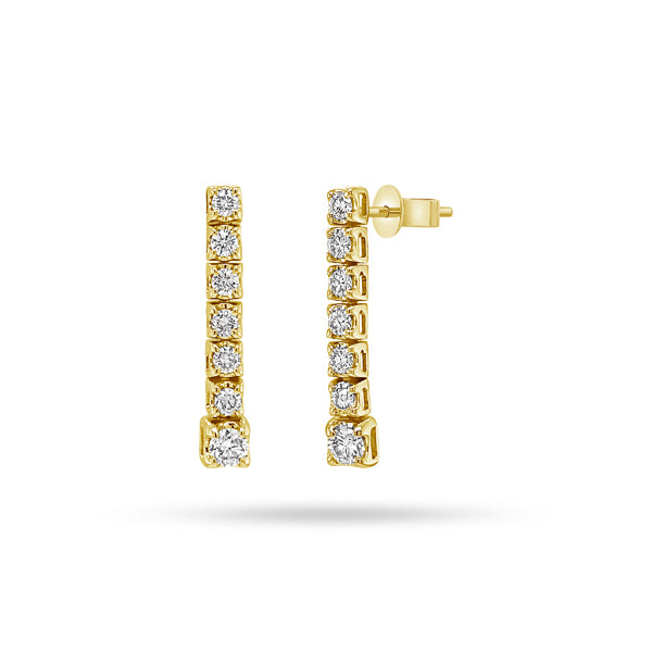 Round Diamond Tennis Earrings