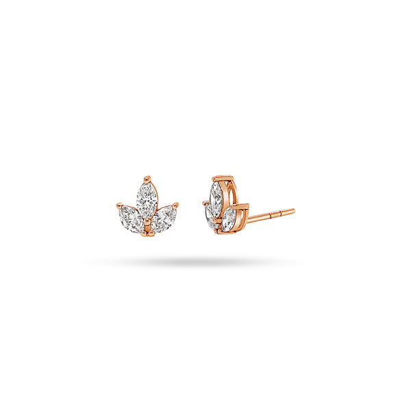 Trio Marquise Diamond Stud Earrings