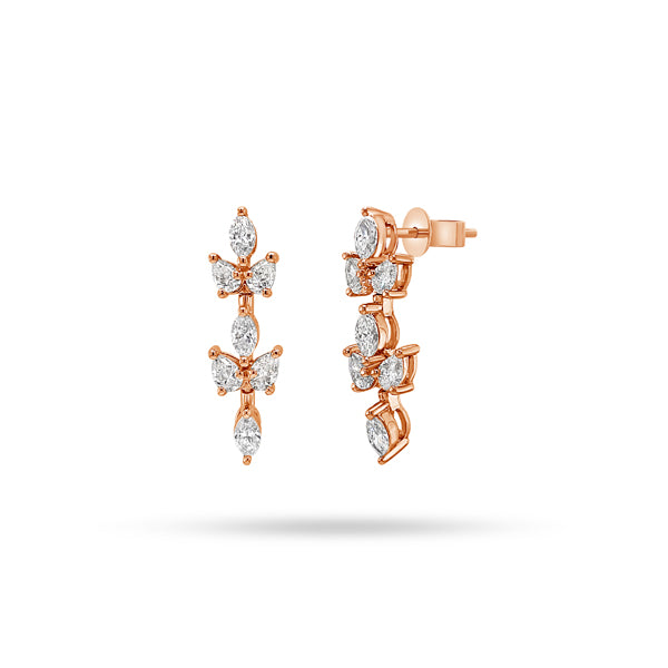Trio Pear Marquise Diamond Earrings