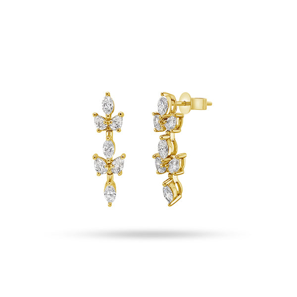Trio Pear Marquise Diamond Earrings