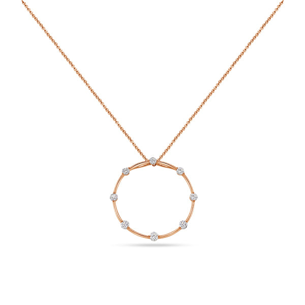 Link Round Diamond Pendant