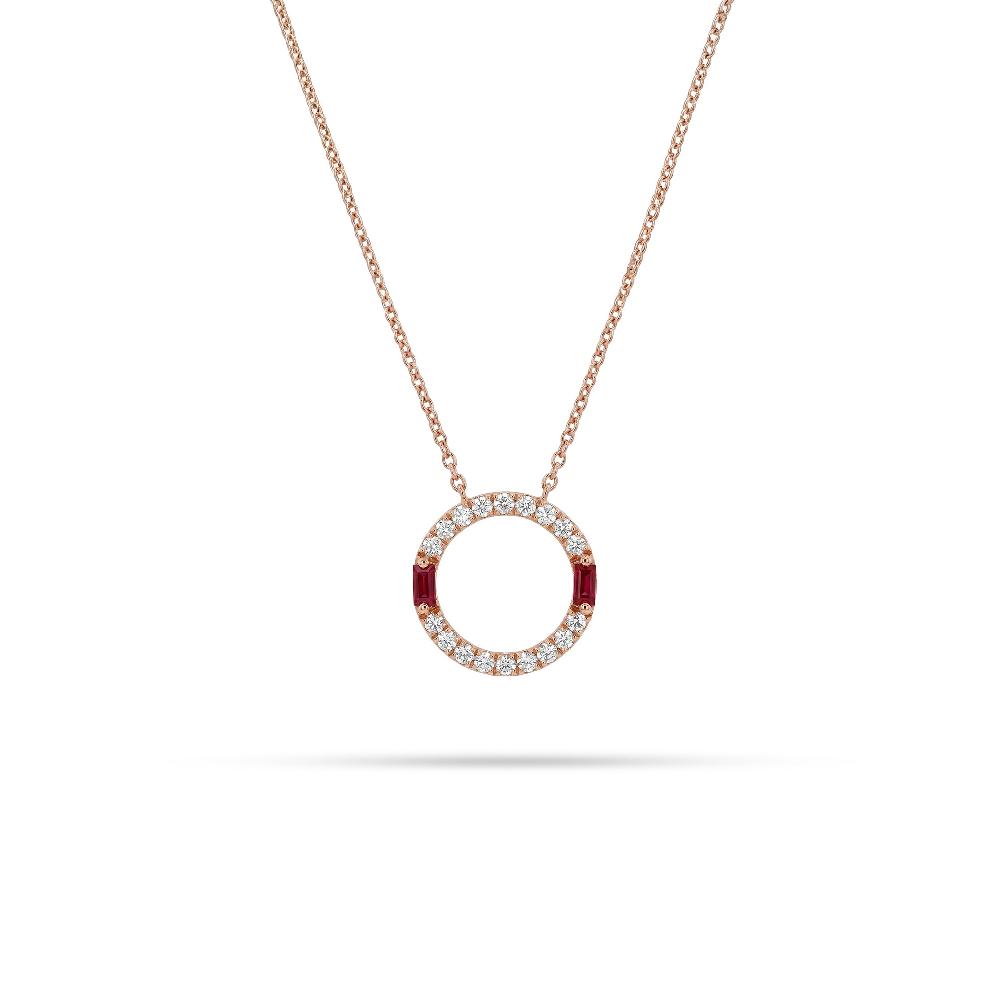 Round Diamond Pendant - Ruby, Sapphire