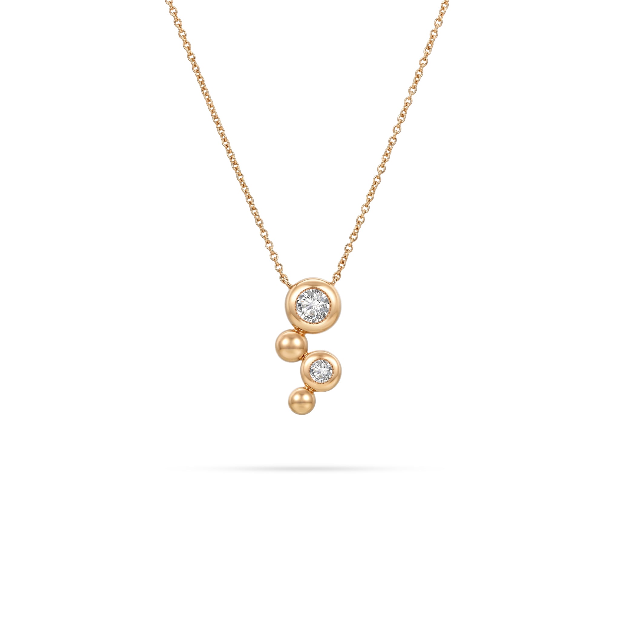 Bezel Drop Round Diamond Pendant