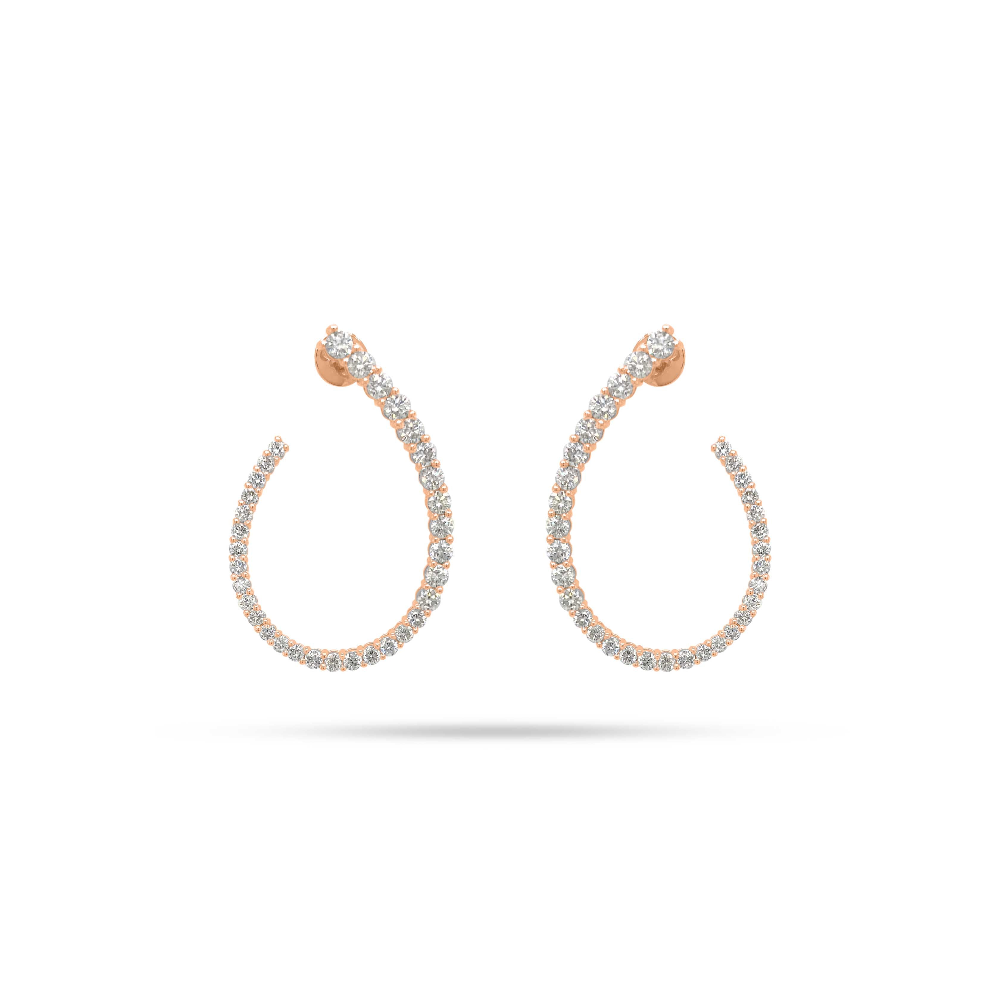 Arc Hoop Diamond Earrings