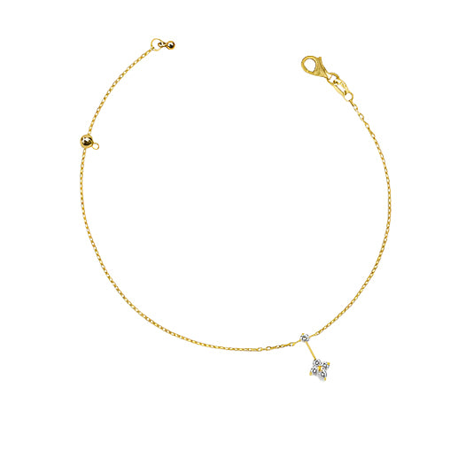 Dangling Round Diamond Anklet
