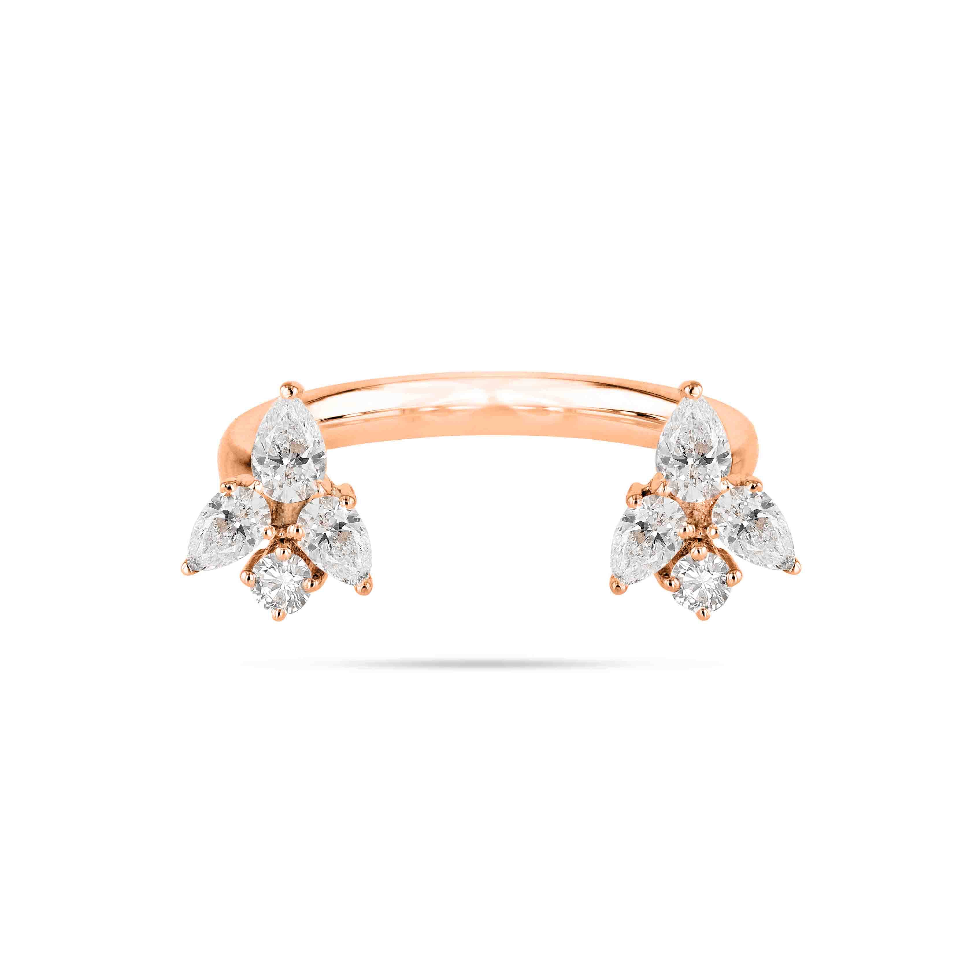 Cluster U Shaped Diamond Ring