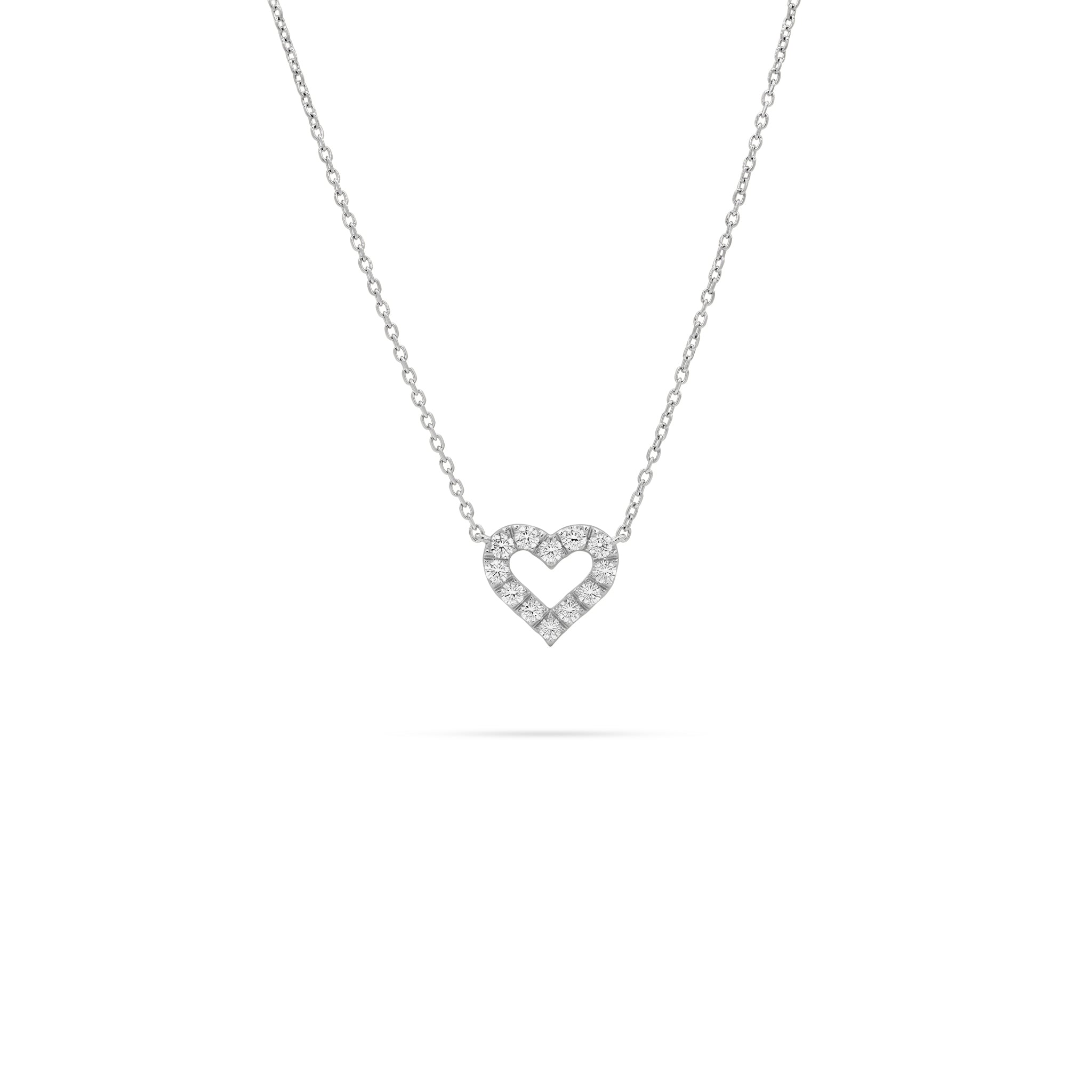 Petite Heart-Shaped Round Diamond Pendant