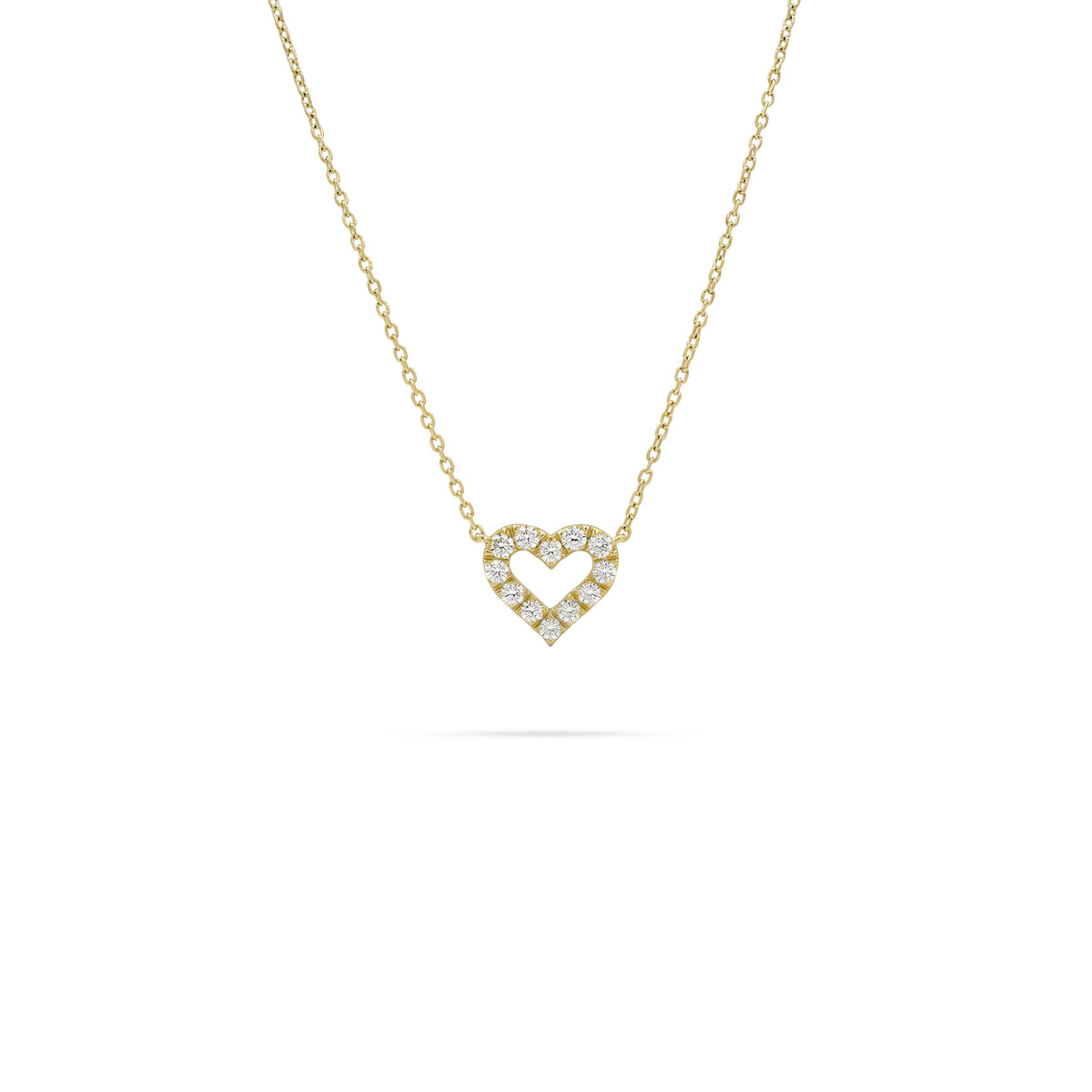 Petite Heart-Shaped Round Diamond Pendant