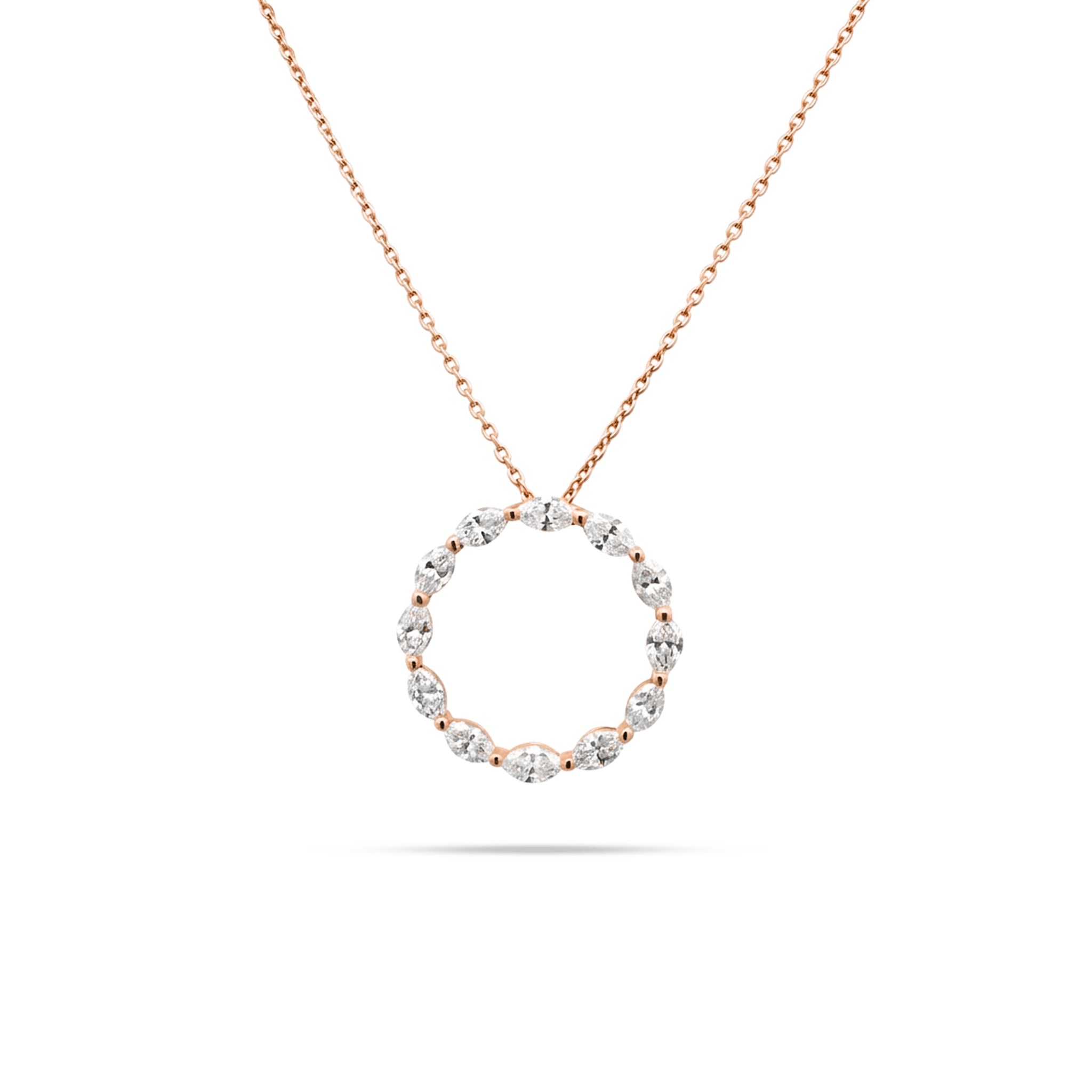 Circle Marquise Diamond Pendant