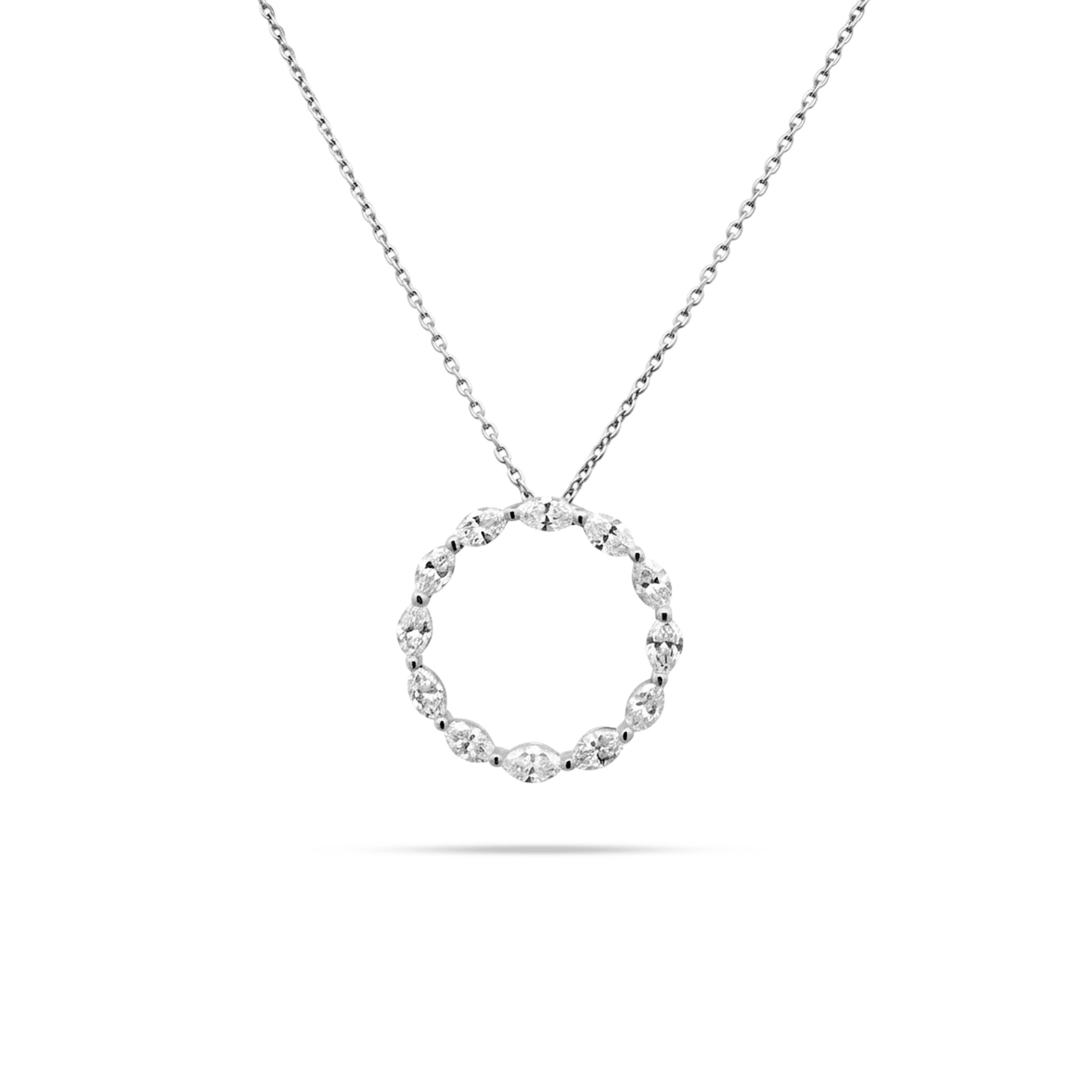 Marquise Round Diamond Pendant