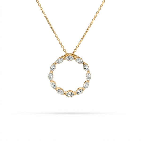 Marquise Round Diamond Pendant