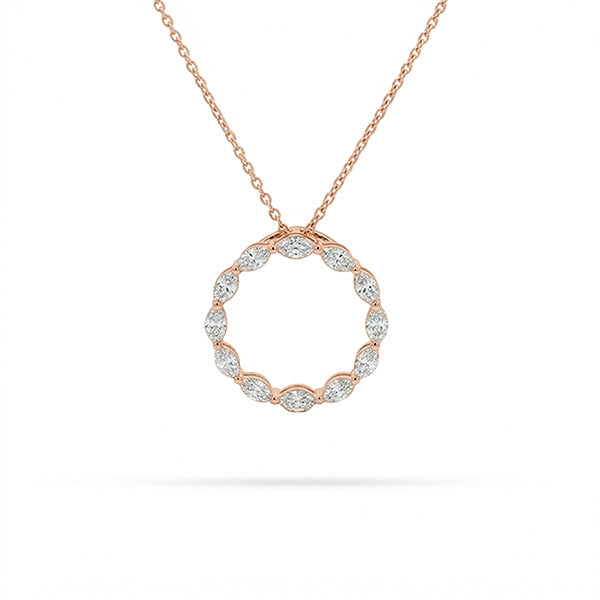 Marquise Round Diamond Pendant