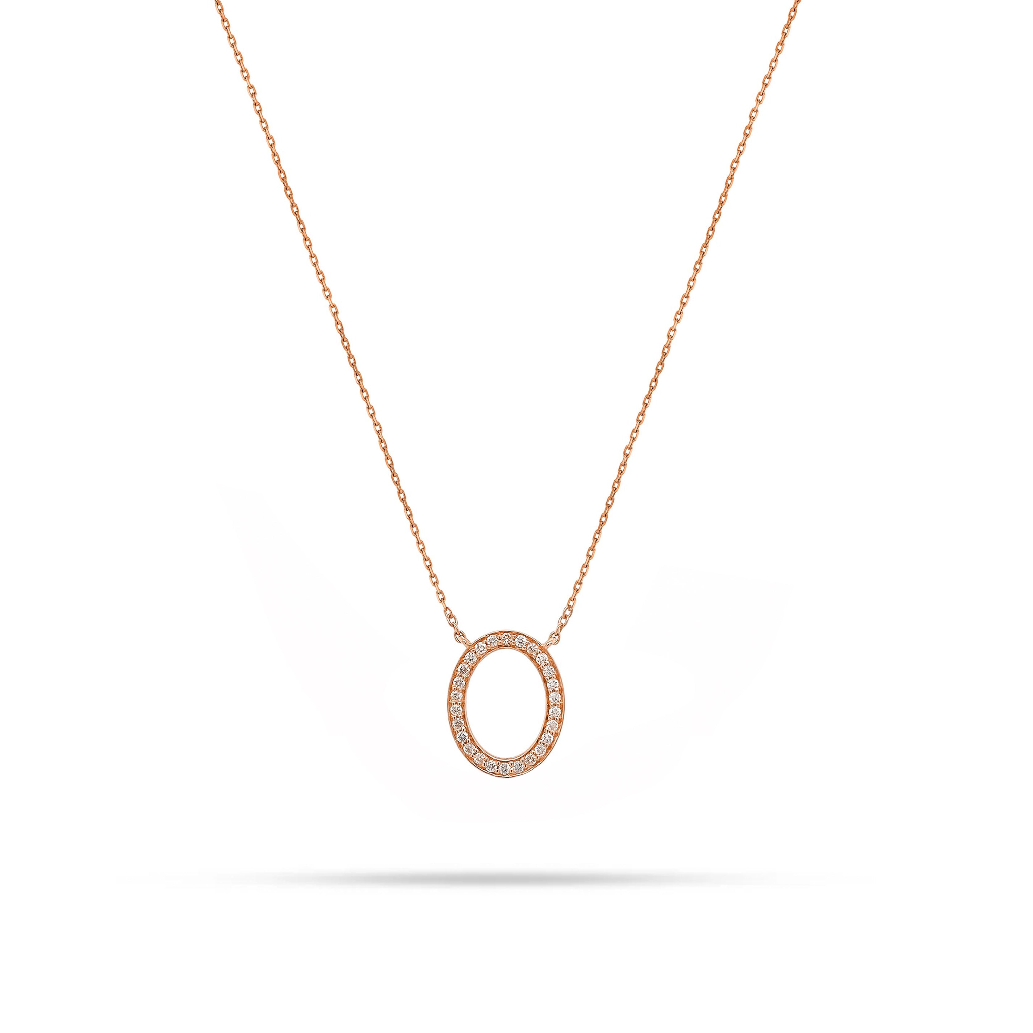 Oval Shape Round Diamond Pendant