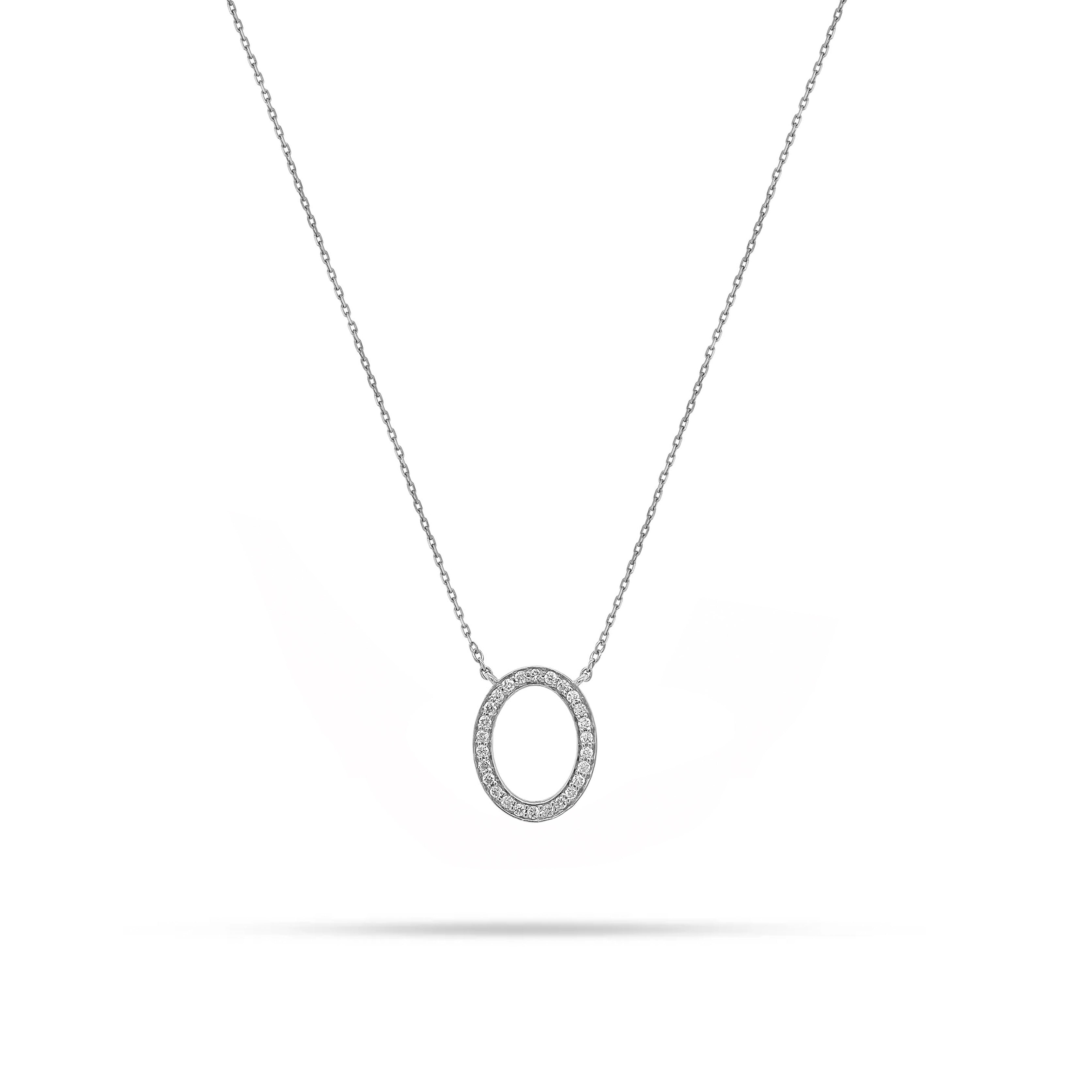 Oval Shape Round Diamond Pendant