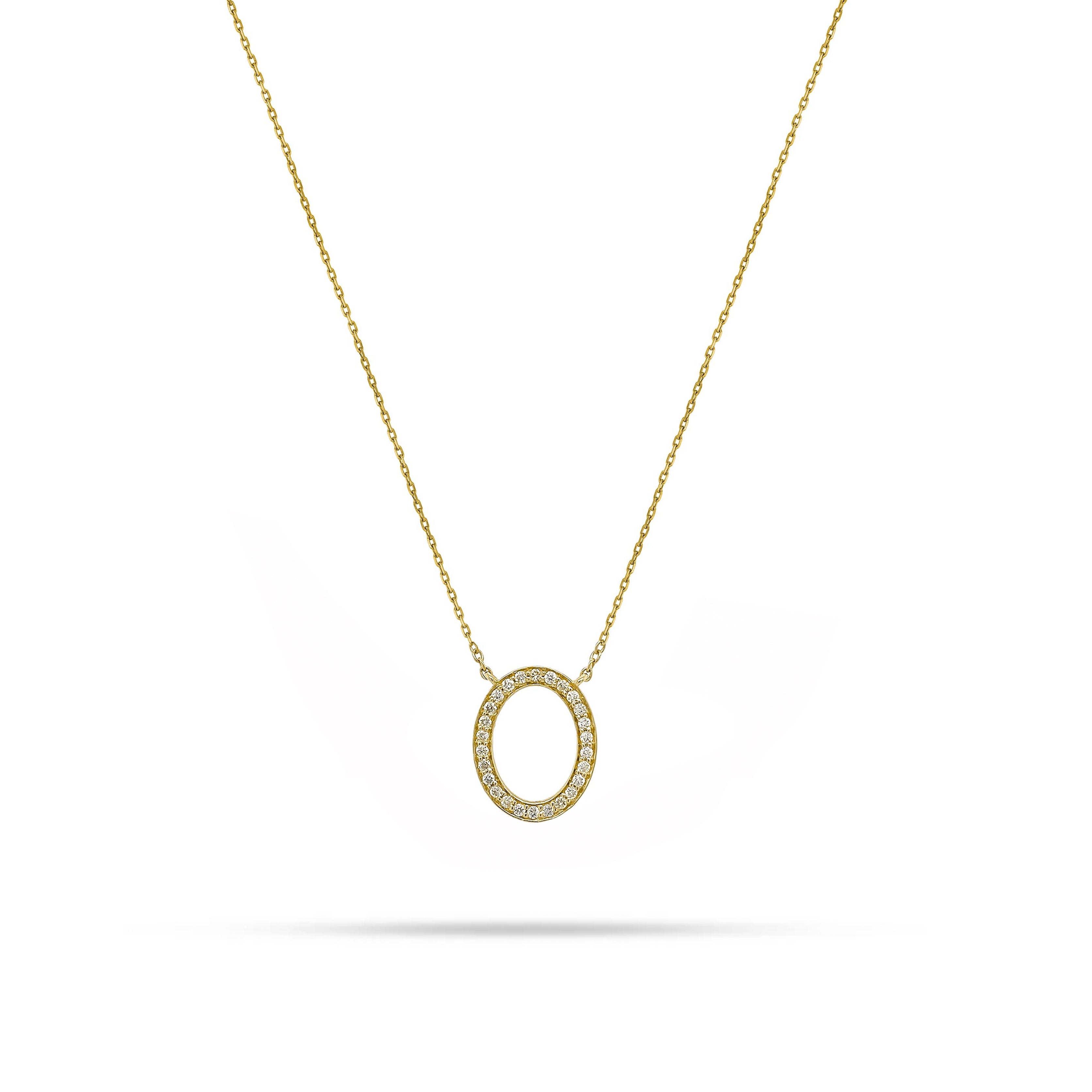 Oval Shape Round Diamond Pendant