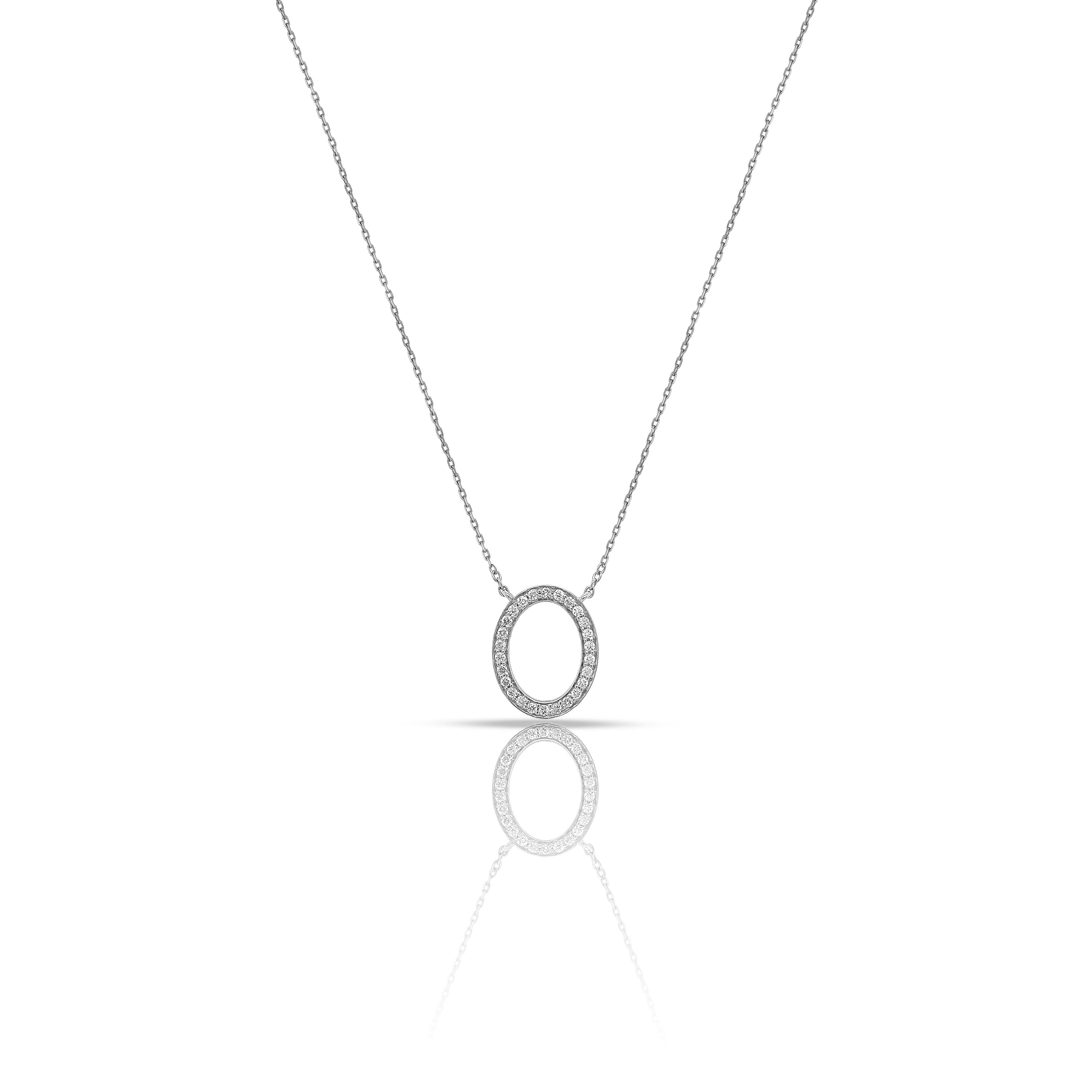 Oval Shape Round Diamond Pendant