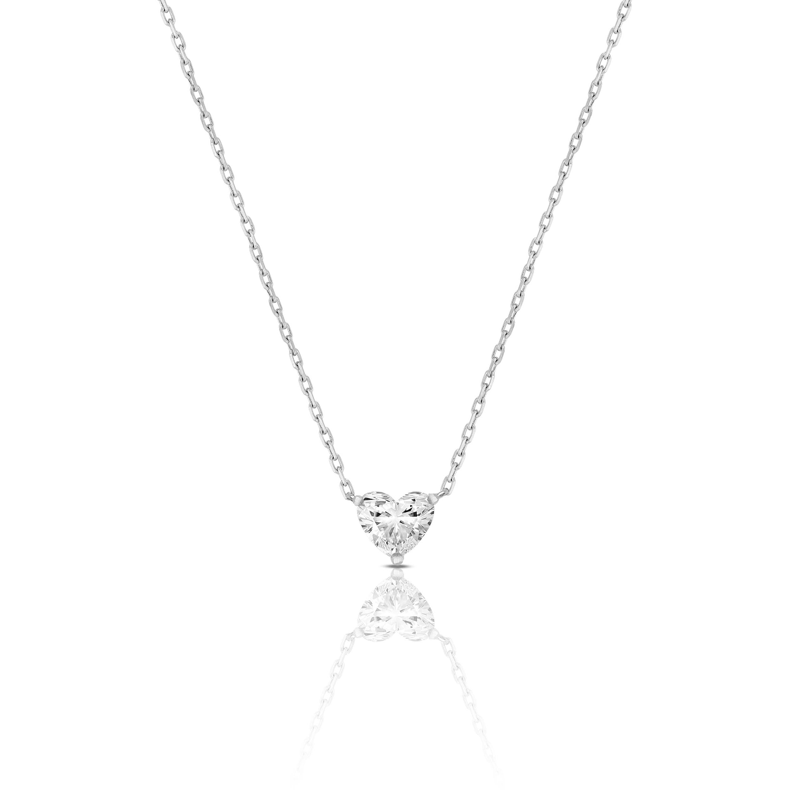 Heart Natural Diamond Solitaire Pendant