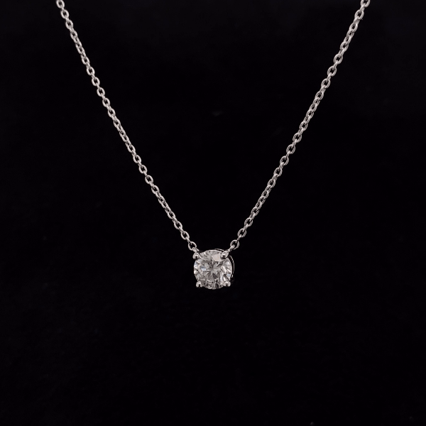 Round Natural Diamond Solitaire Pendant