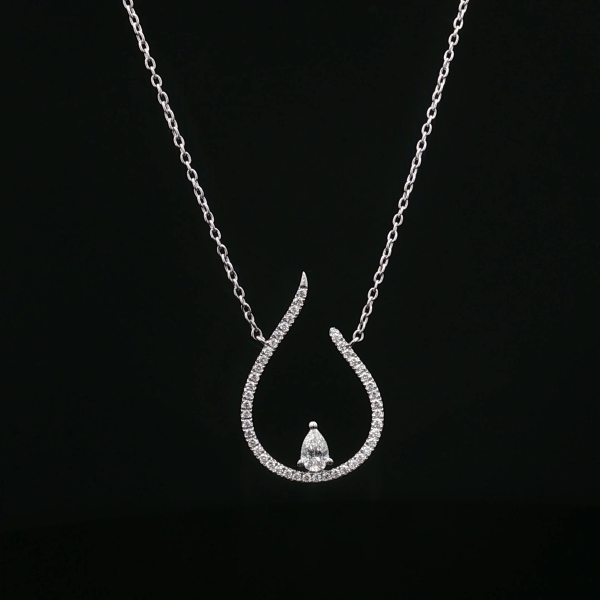 Arc Pear Diamond Pendant