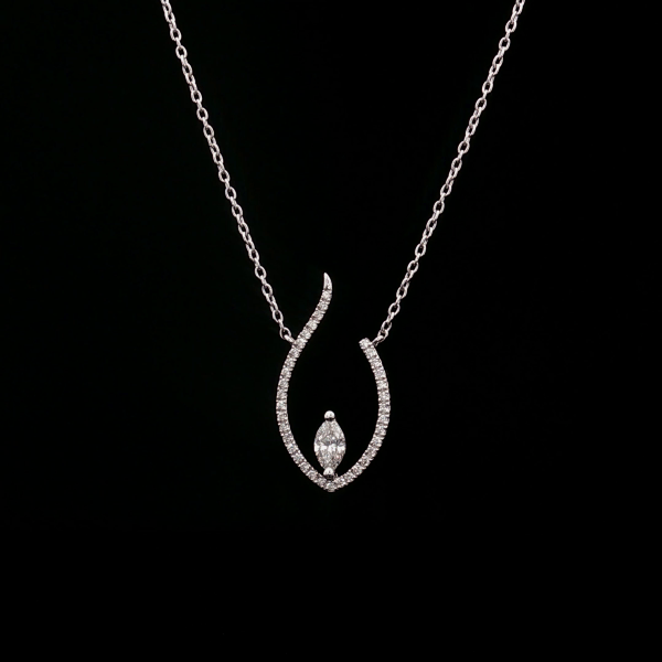 Marquise Round Diamond Pendant