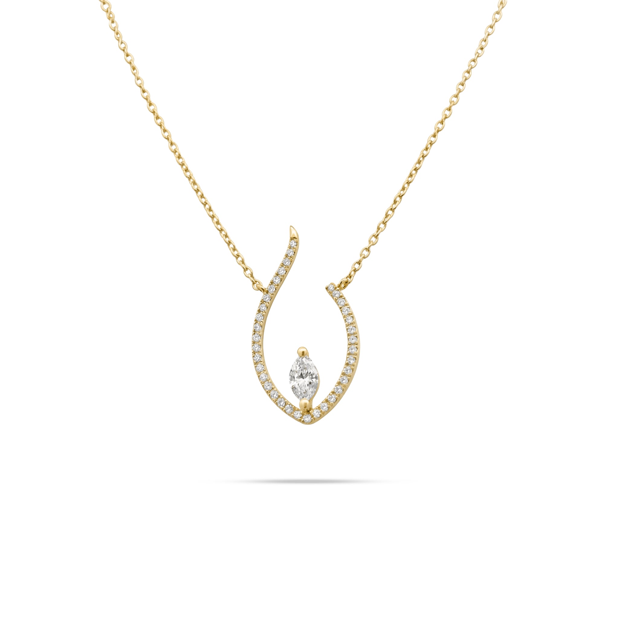 Marquise Round Diamond Pendant