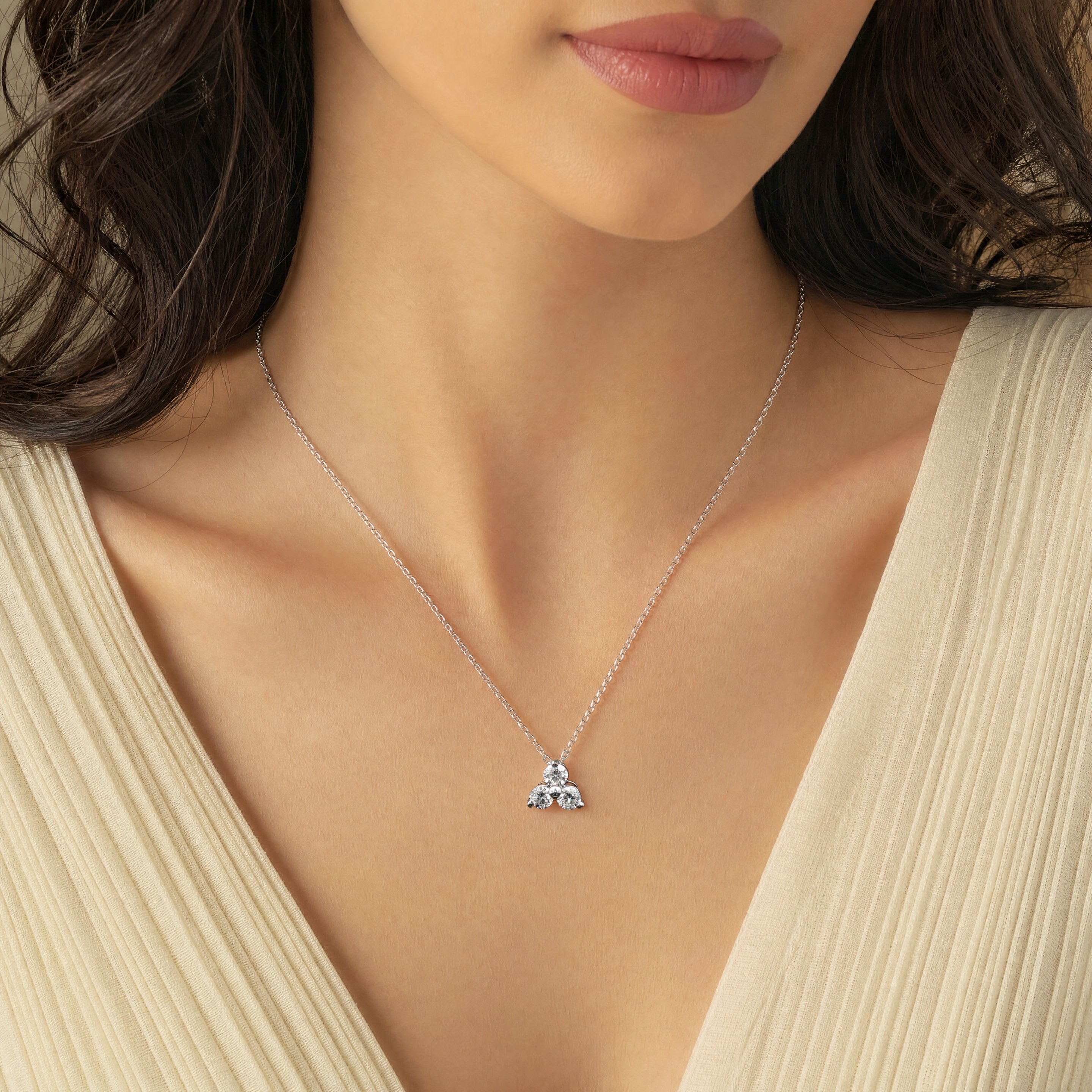 Trio Round Diamond Pendant