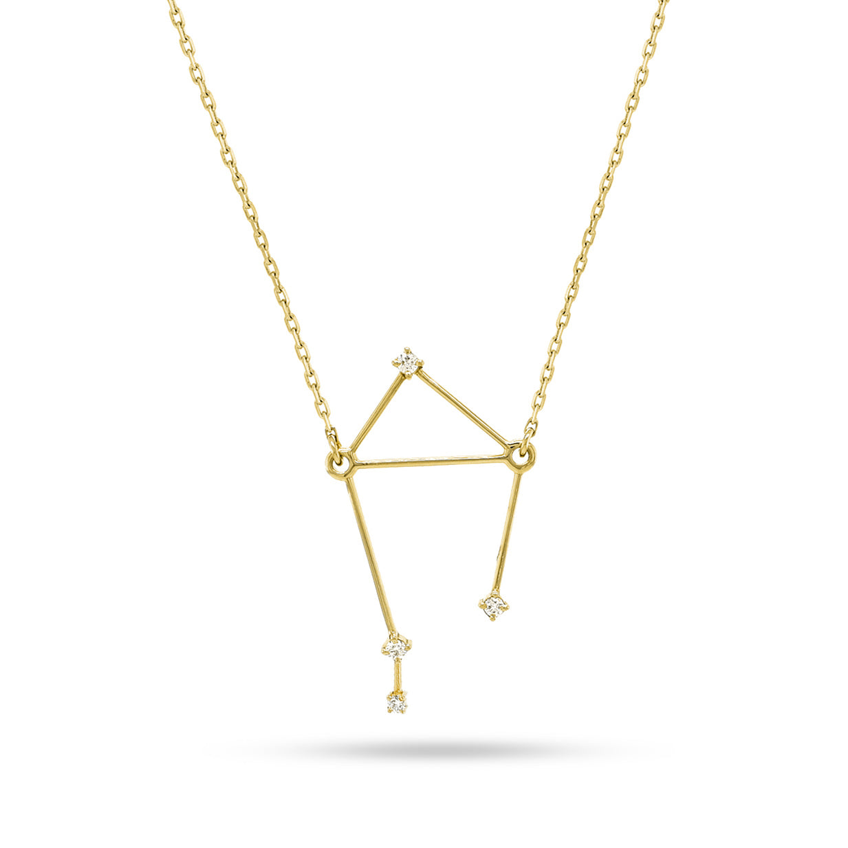 Libra Zodiac Round Diamond Pendant