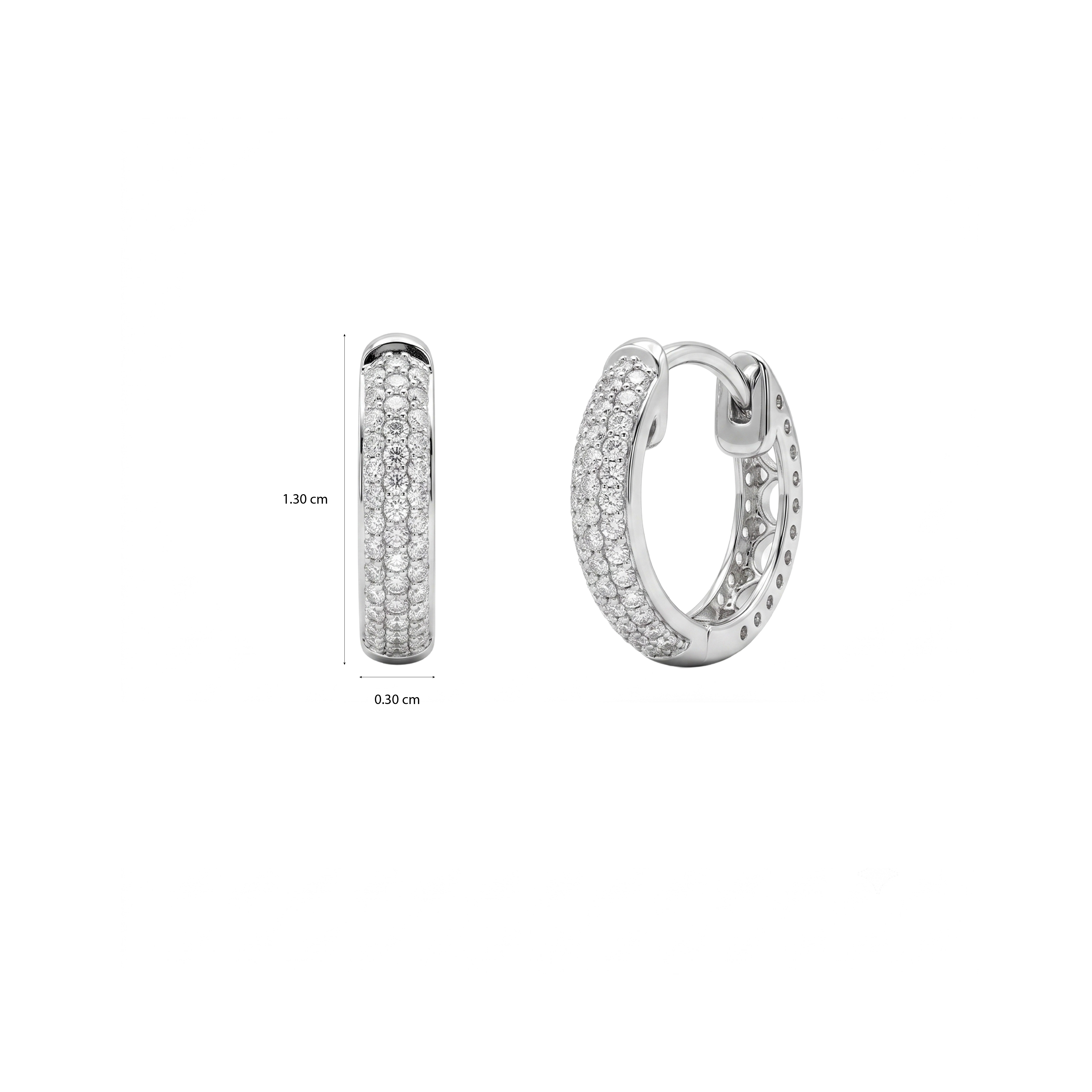 Pavé Round Diamond Huggie Earrings