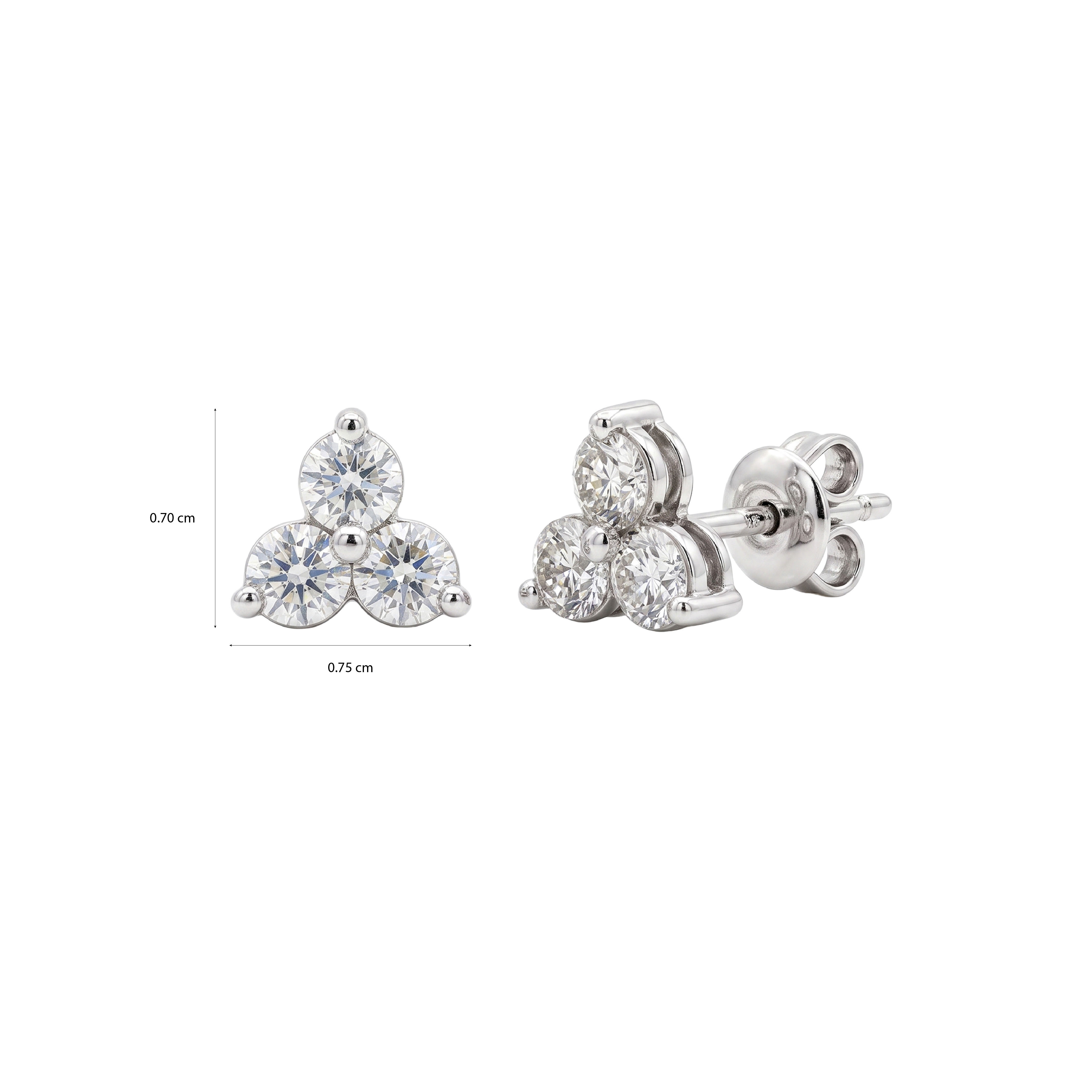Trio Round Diamond Earrings