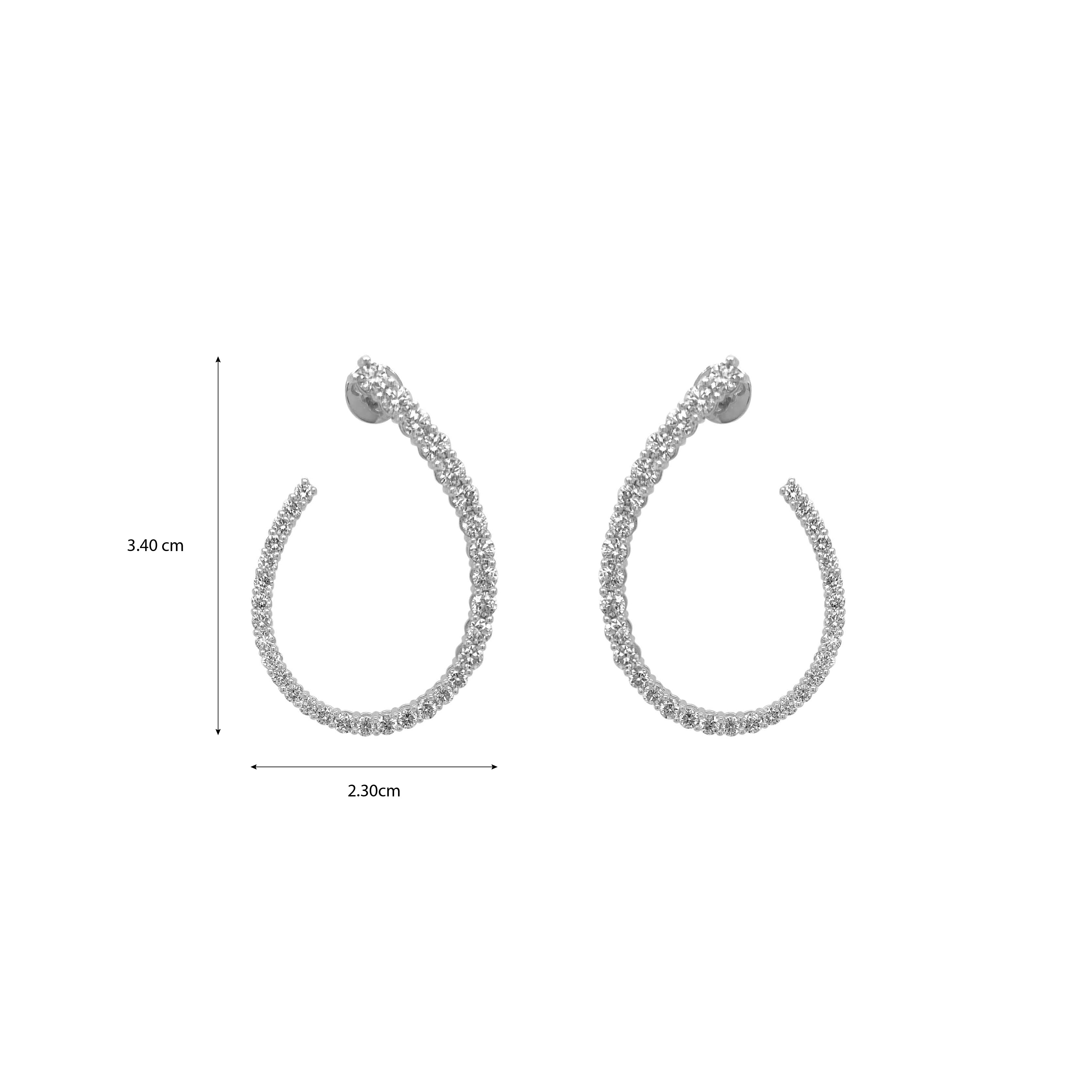 Arc Hoop Diamond Earrings