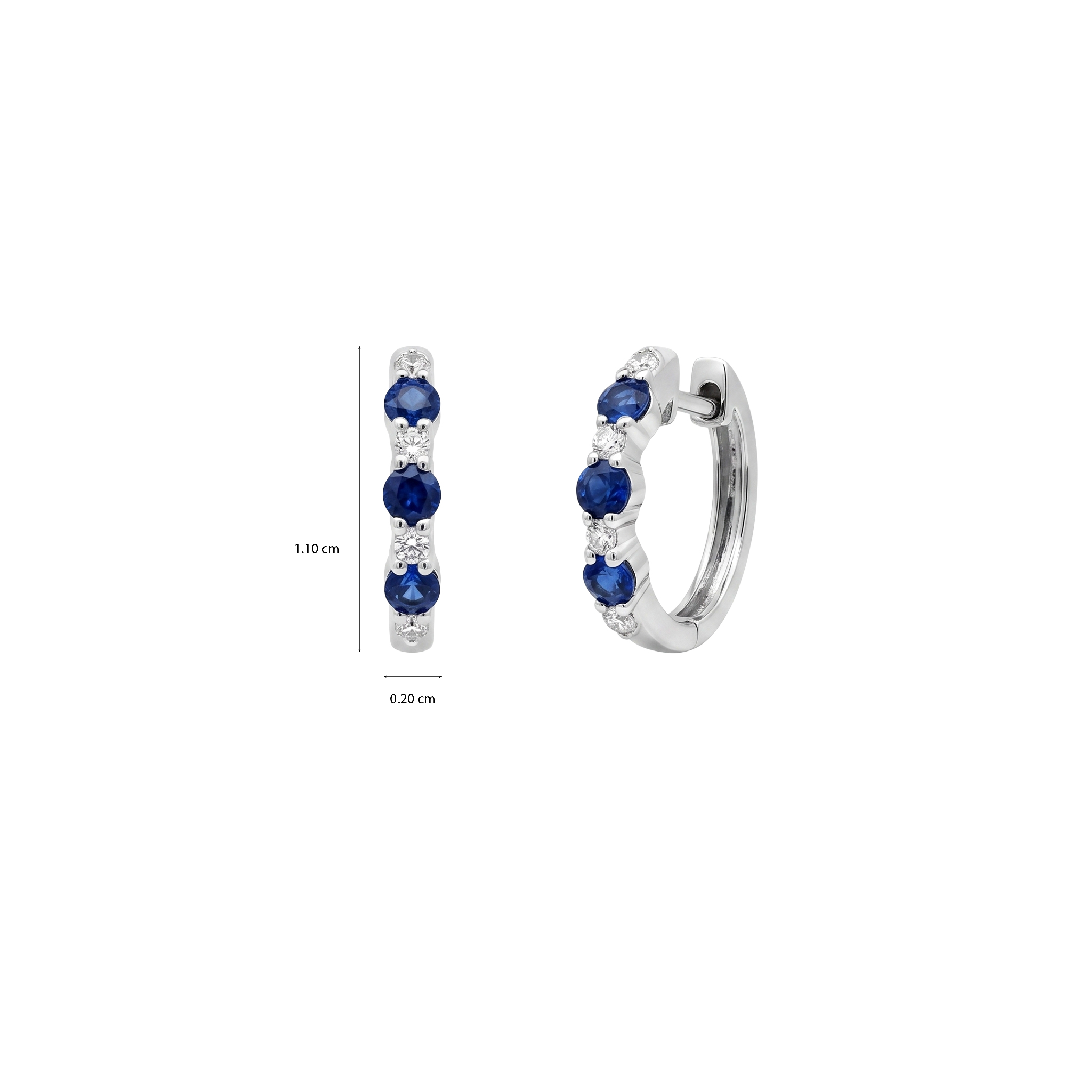 Diamond Hoop Earrings - Ruby, Emerald, Sapphire