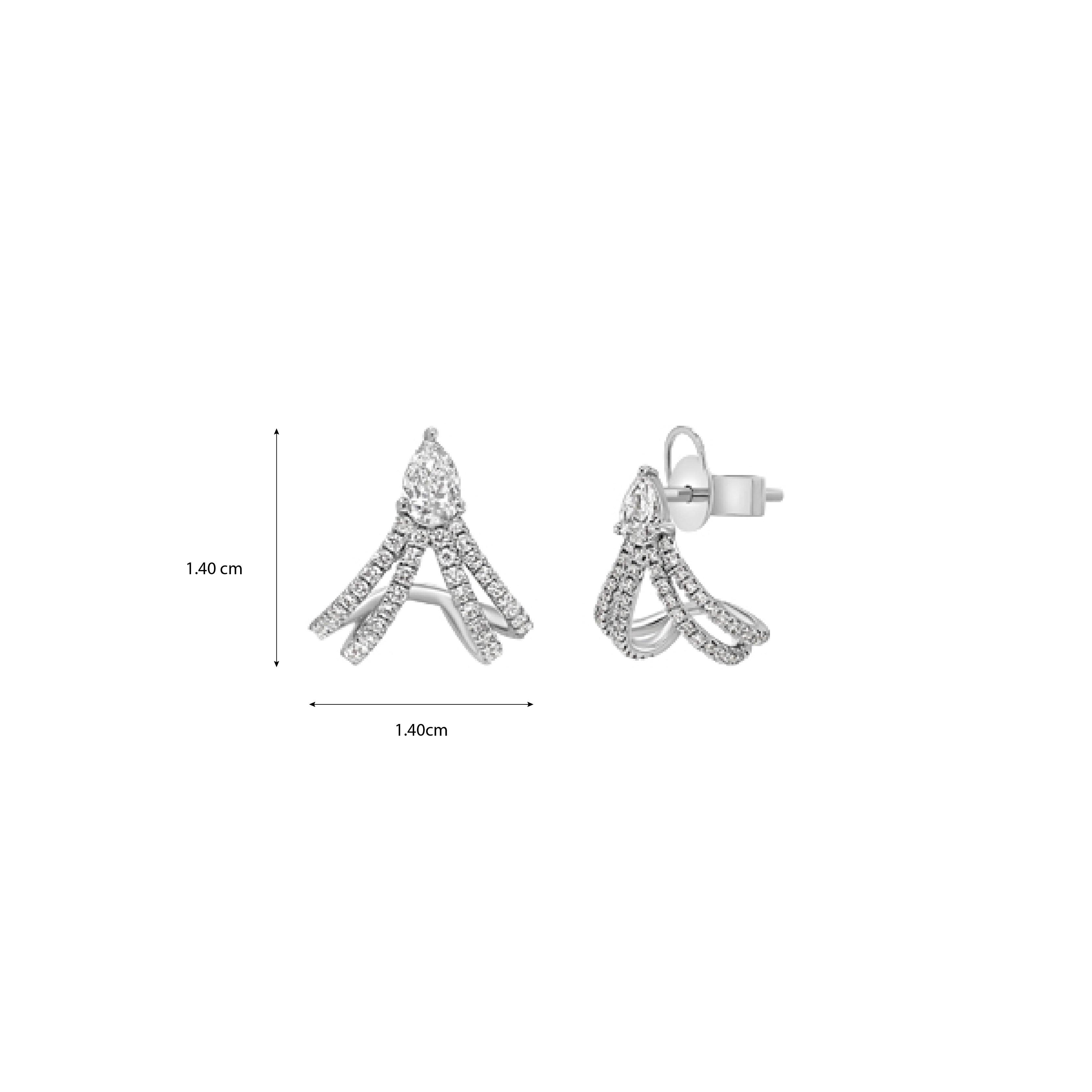 Queen Pear Round Diamond Earrings