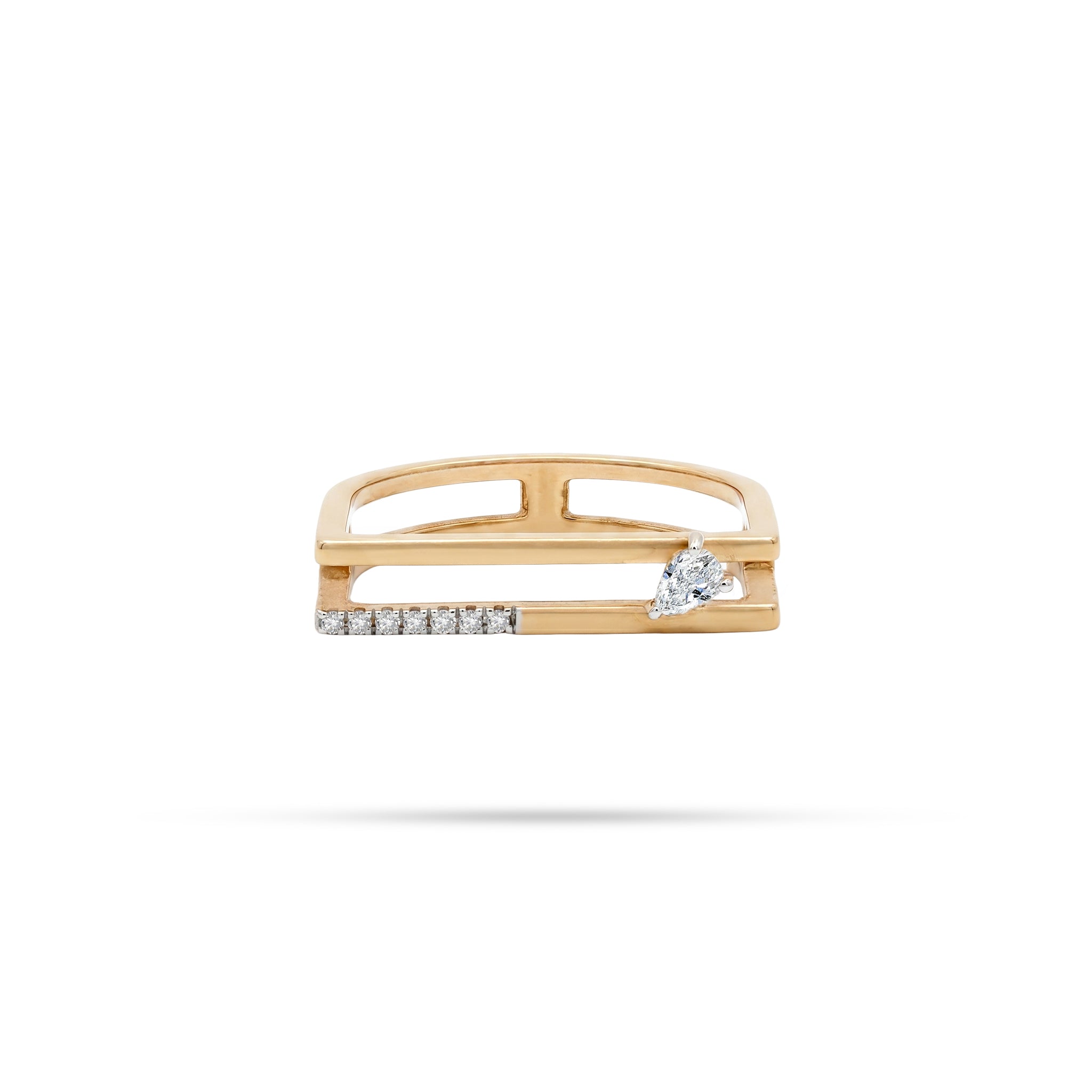 Two-Layer Pear Round Diamond Ring