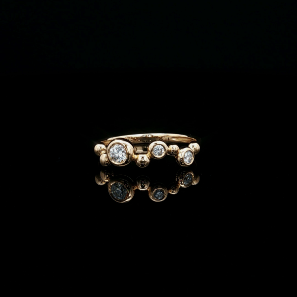 Floating Bezel Round Diamond Ring