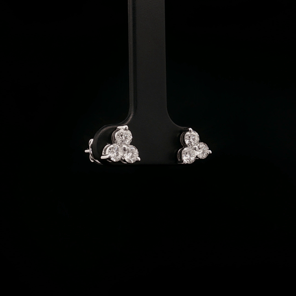 Trio Round Diamond Earrings