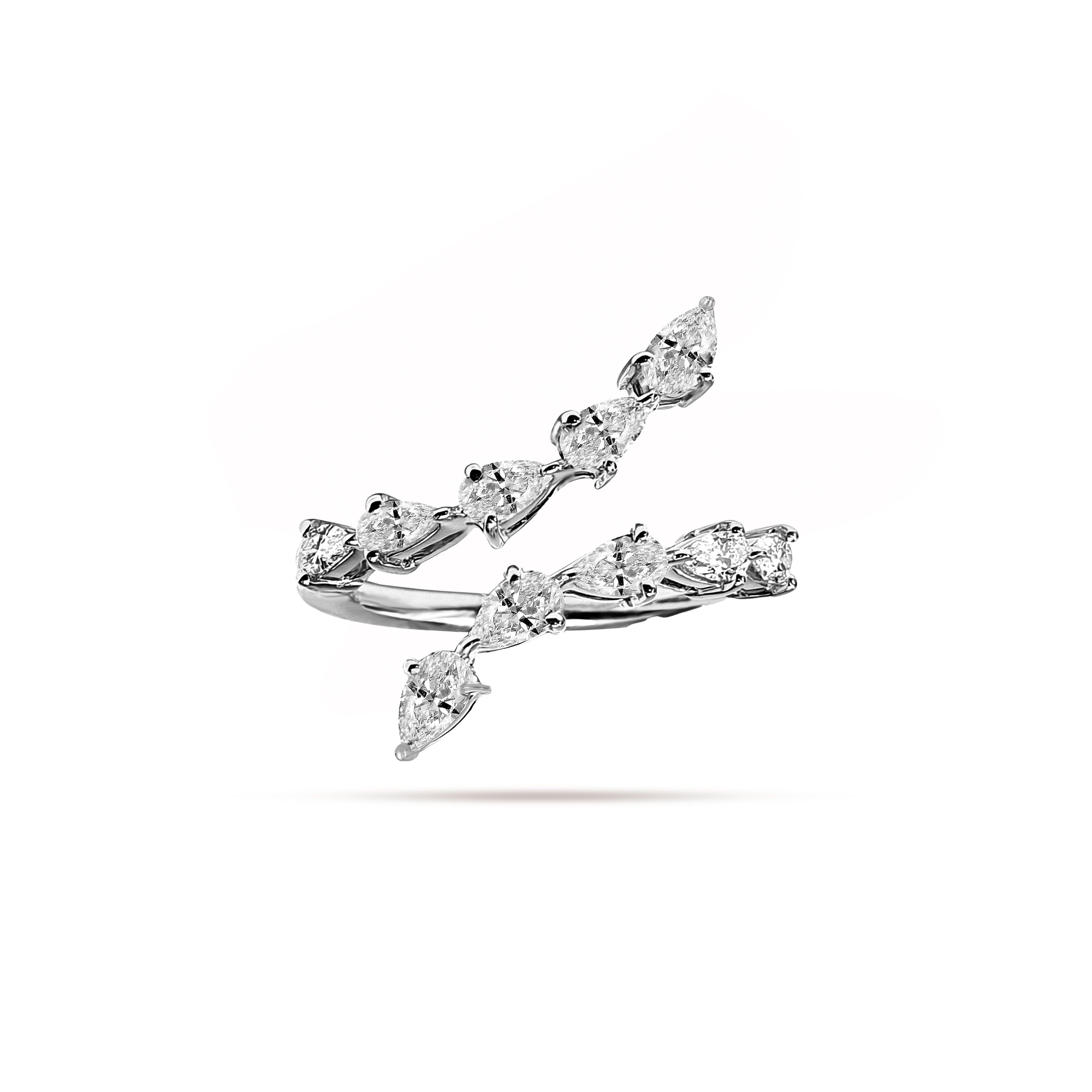 Symmetry Pear Diamond Ring